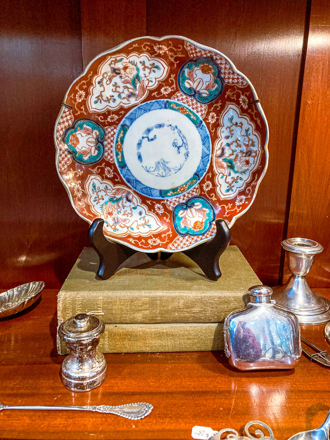 Antique Fuki Chosun Floral Multicolor Japanese Imari Meiji Porcelain Plate