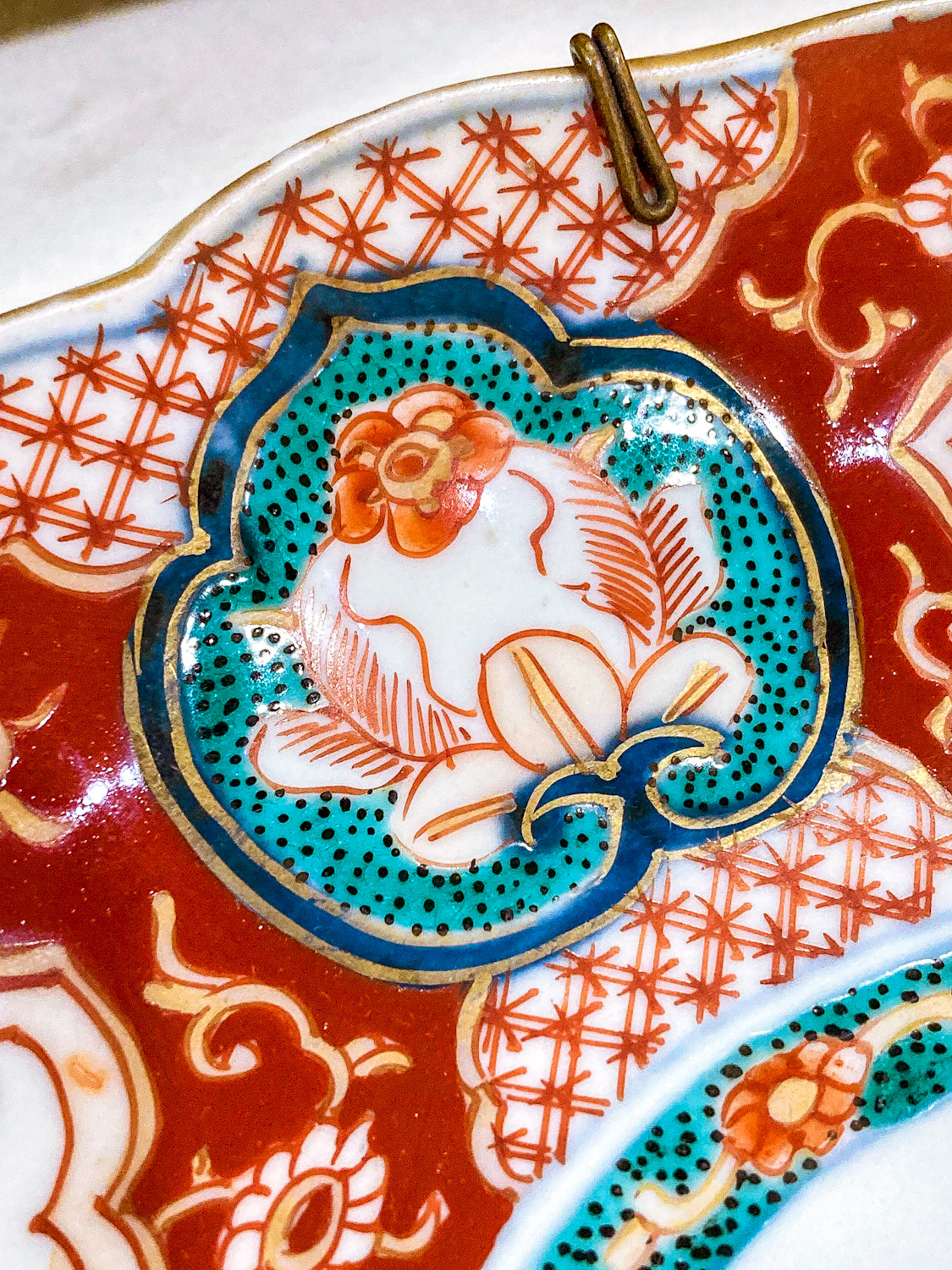 Antique Fuki Chosun Floral Multicolor Japanese Imari Meiji Porcelain Plate