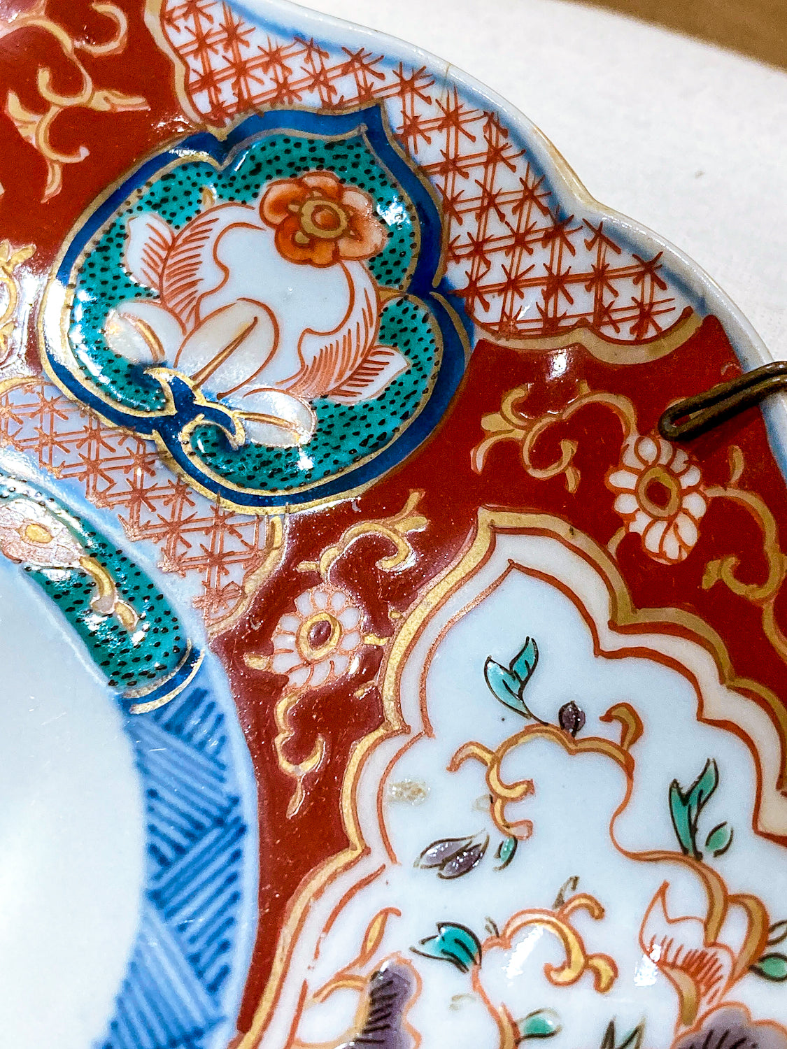 Antique Fuki Chosun Floral Multicolor Japanese Imari Meiji Porcelain Plate