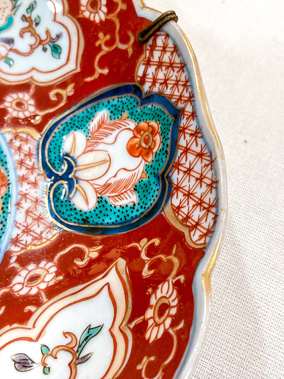 Antique Fuki Chosun Floral Multicolor Japanese Imari Meiji Porcelain Plate
