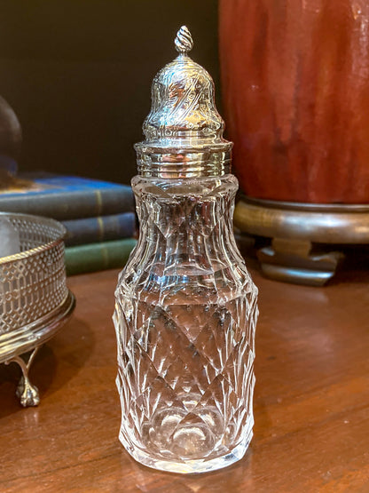 Antique Georgian Robert Makepeace English Sterling Silver Glass Cruet Set