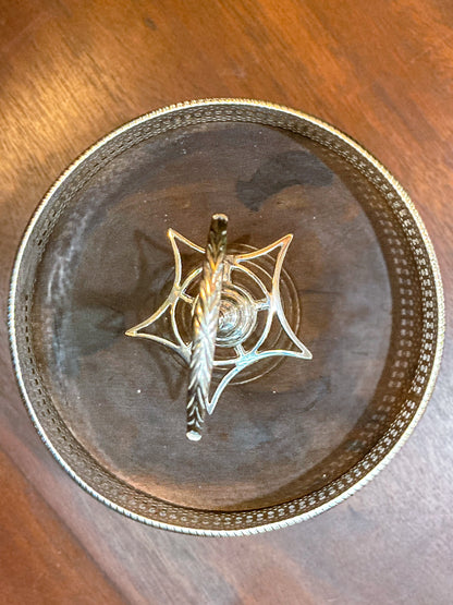 Antique Georgian Robert Makepeace English Sterling Silver Glass Cruet Set