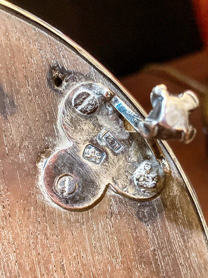 Antique Georgian Robert Makepeace English Sterling Silver Glass Cruet Set