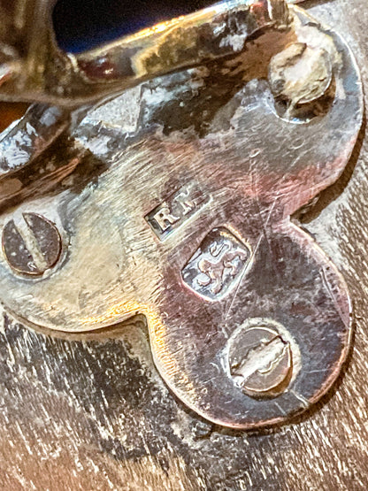 Antique Georgian Robert Makepeace English Sterling Silver Glass Cruet Set