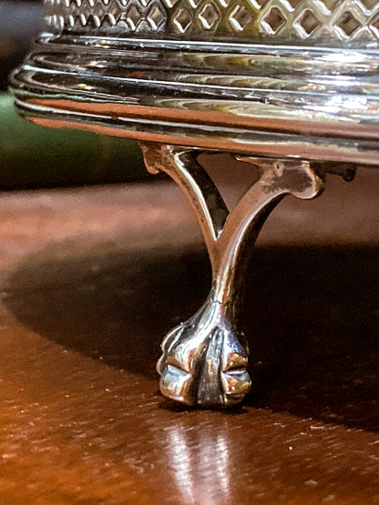 Antique Georgian Robert Makepeace English Sterling Silver Glass Cruet Set