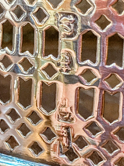 Antique Georgian Robert Makepeace English Sterling Silver Glass Cruet Set