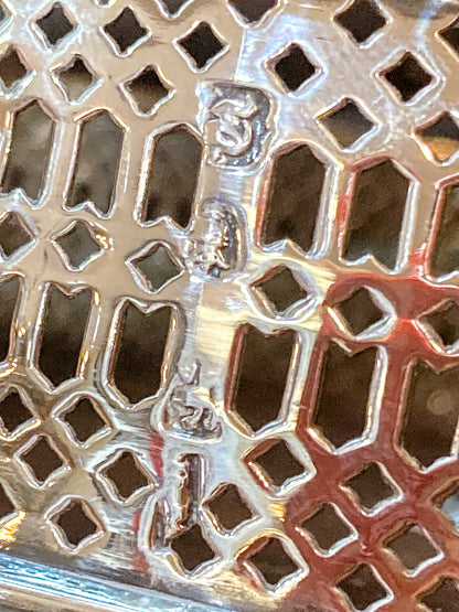 Antique Georgian Robert Makepeace English Sterling Silver Glass Cruet Set