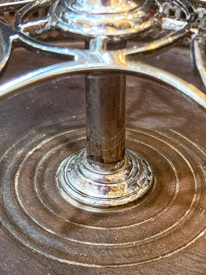 Antique Georgian Robert Makepeace English Sterling Silver Glass Cruet Set