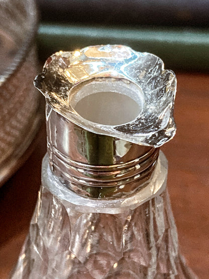 Antique Georgian Robert Makepeace English Sterling Silver Glass Cruet Set