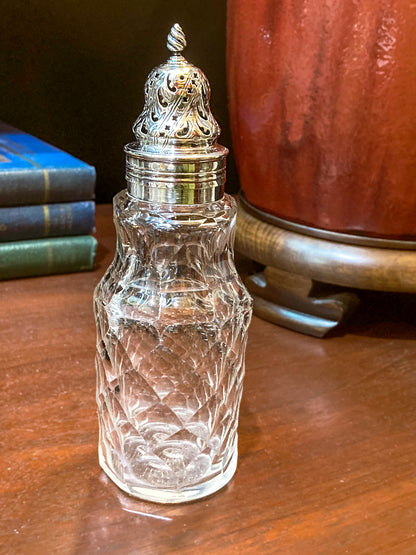 Antique Georgian Robert Makepeace English Sterling Silver Glass Cruet Set