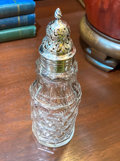 Antique Georgian Robert Makepeace English Sterling Silver Glass Cruet Set