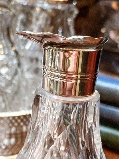 Antique Georgian Robert Makepeace English Sterling Silver Glass Cruet Set