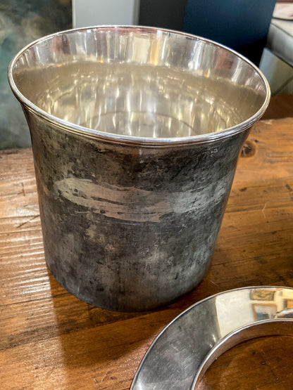 Antique Georgian Style Oak Fruit Motif Sheffield Silver Plated Champagne Bucket