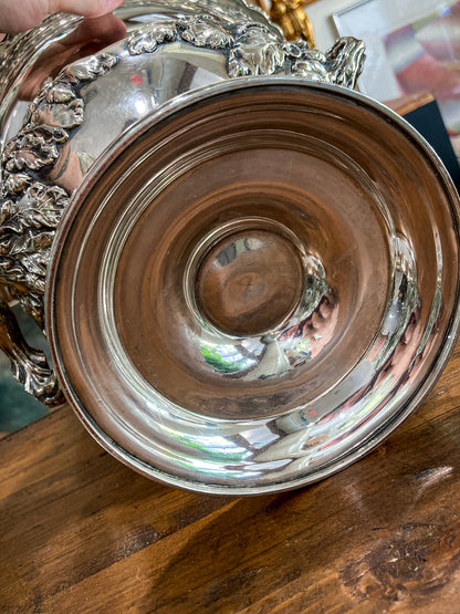 Antique Georgian Style Oak Fruit Motif Sheffield Silver Plated Champagne Bucket