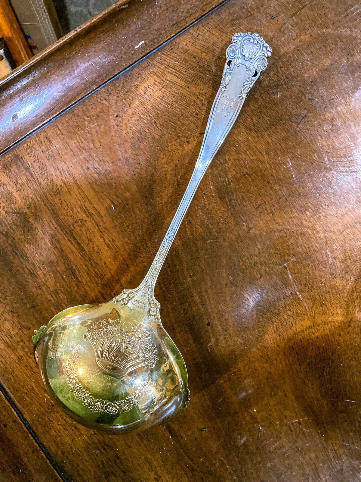 Antique Towle Georgian Gold Wash Sterling Silver Serving Ladle