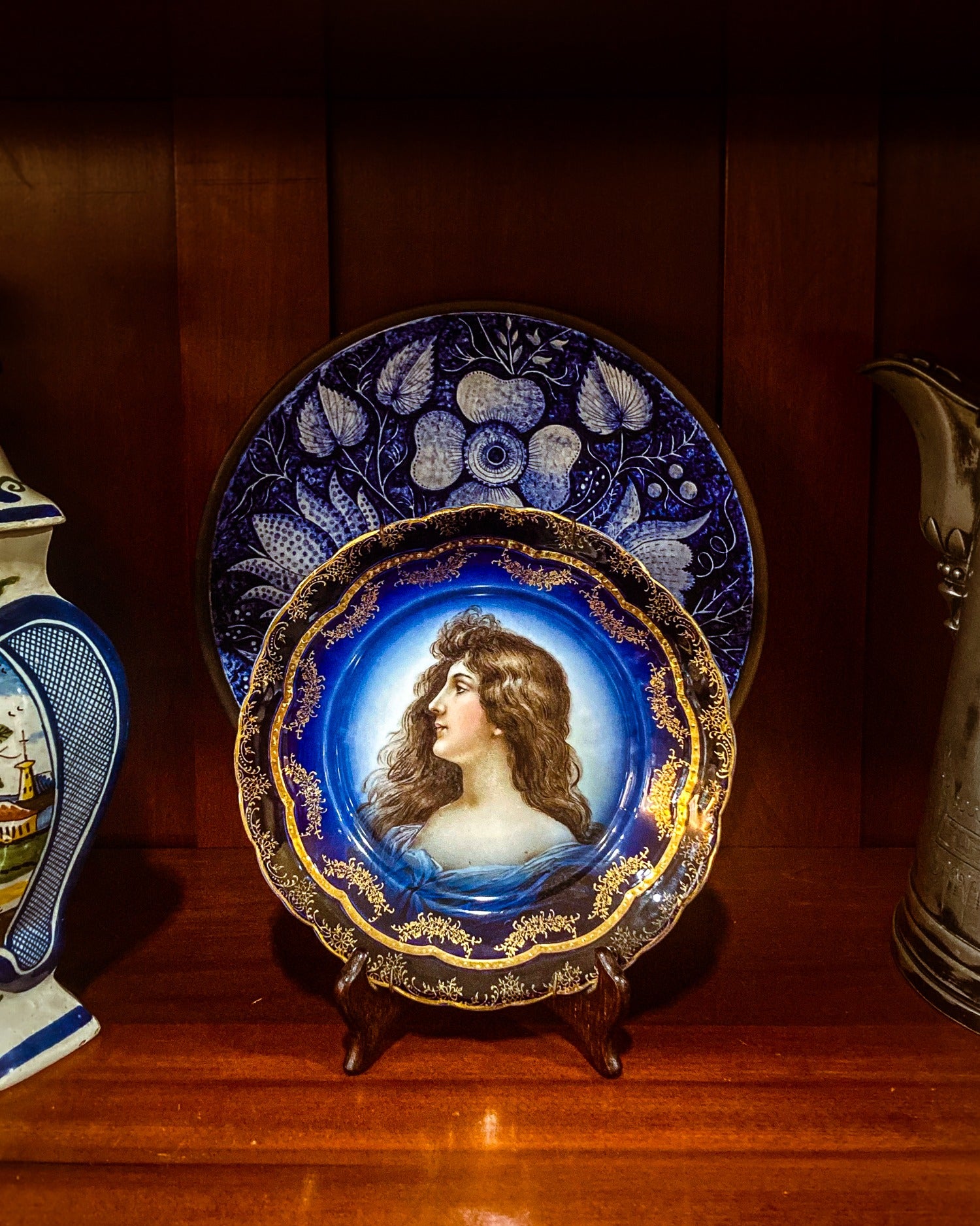 Cobalt porcelain plate shops