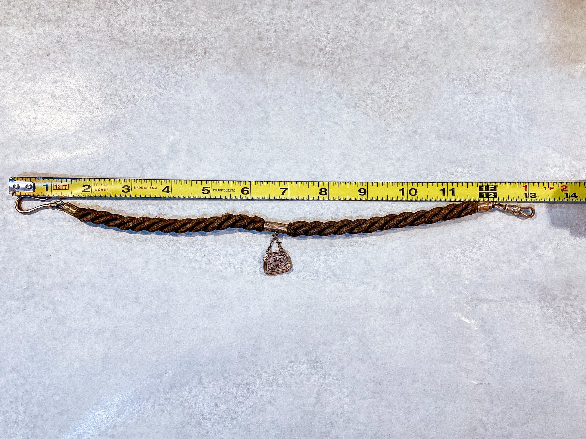 Antique Gold Filled Victorian Hair Braided Mourning Watch Chain Locket