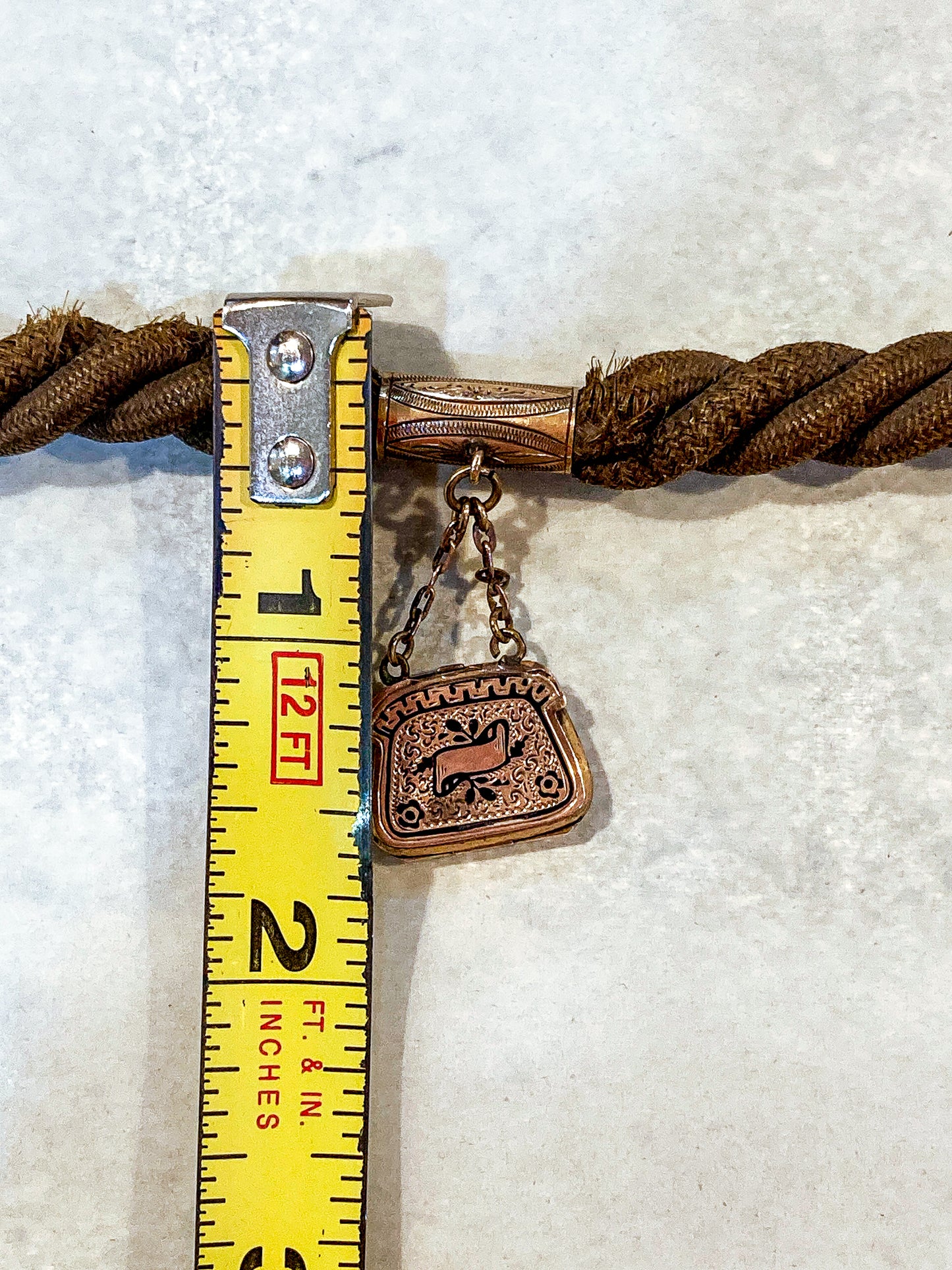 Antique Gold Filled Victorian Hair Braided Mourning Watch Chain Locket