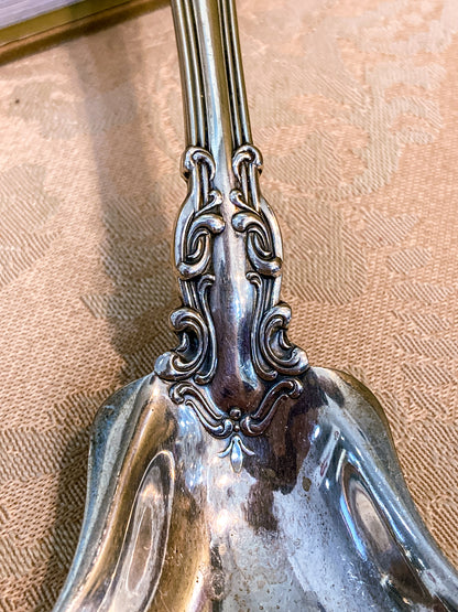 Antique Gorham Chantilly Sterling Silver Spoon Fork Salad Serving Set