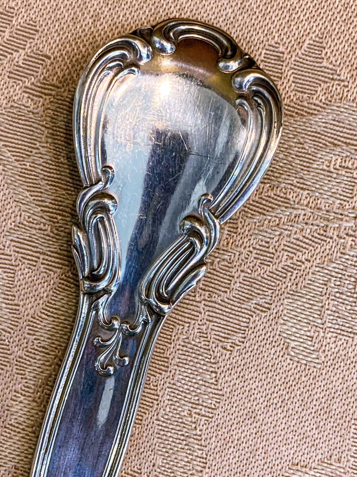 Antique Gorham Chantilly Sterling Silver Spoon Fork Salad Serving Set