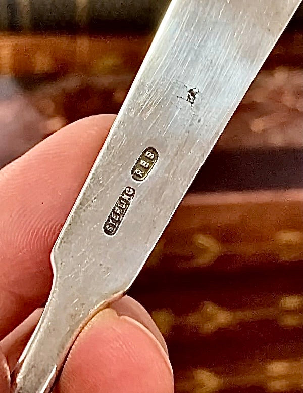 Antique Sterling Silver Hand Hammered Stuffing Spoon