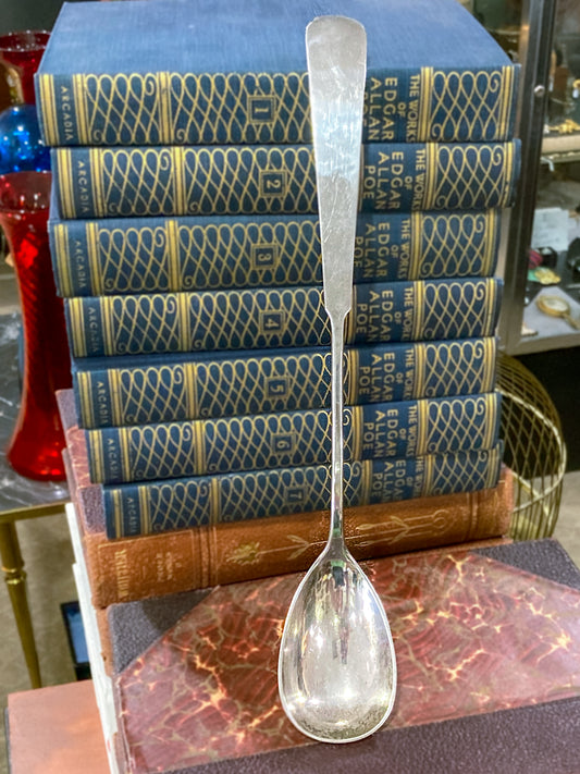 Antique Sterling Silver Hand Hammered Stuffing Spoon