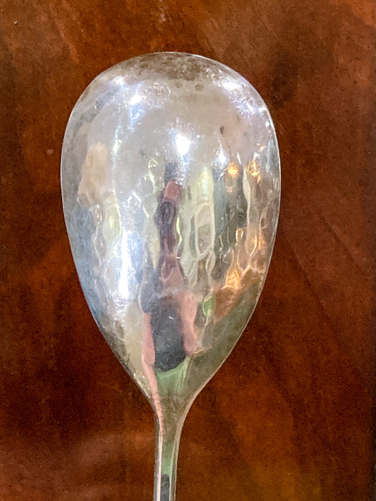 Antique Sterling Silver Hand Hammered Stuffing Spoon