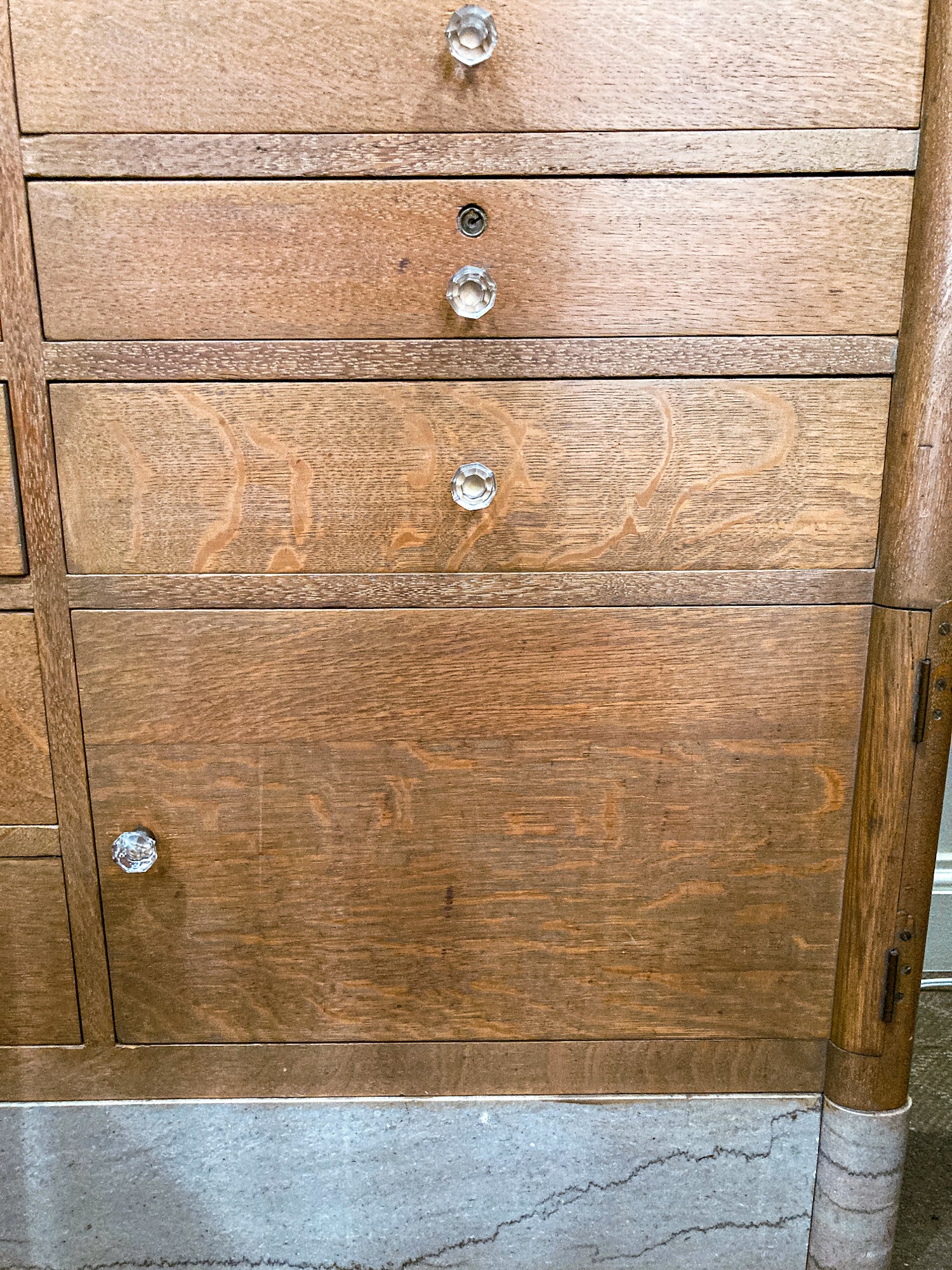 Antique Harvard Co Canton Ohio Etched Glass Mirrored Wood Dental Cabinet
