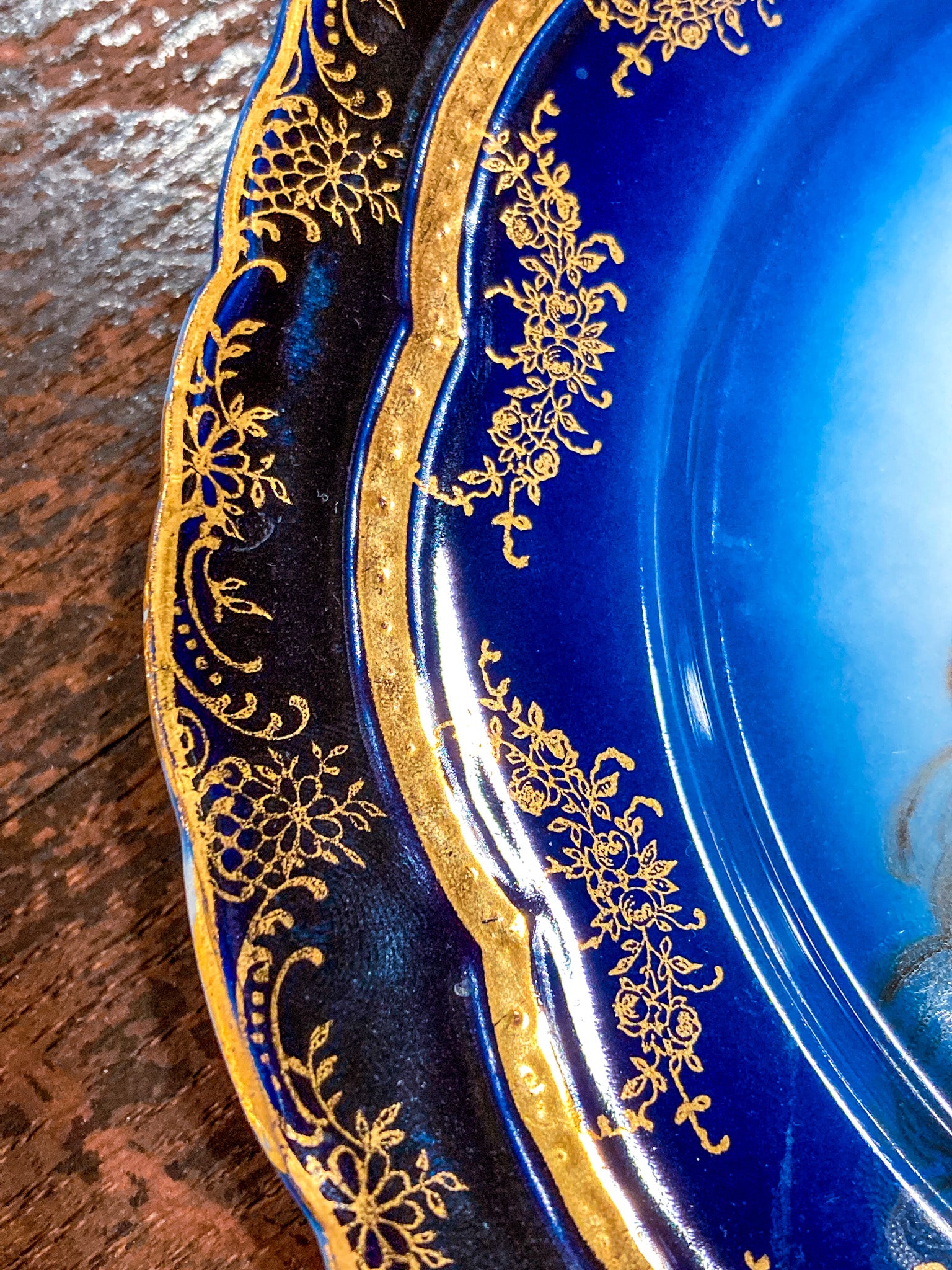 Cobalt porcelain plate shops