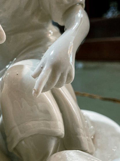 Antique Italian Blanc de Chine Aphrodite Cherub Dove Group Porcelain Figurine