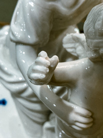 Antique Italian Blanc de Chine Aphrodite Cherub Dove Group Porcelain Figurine
