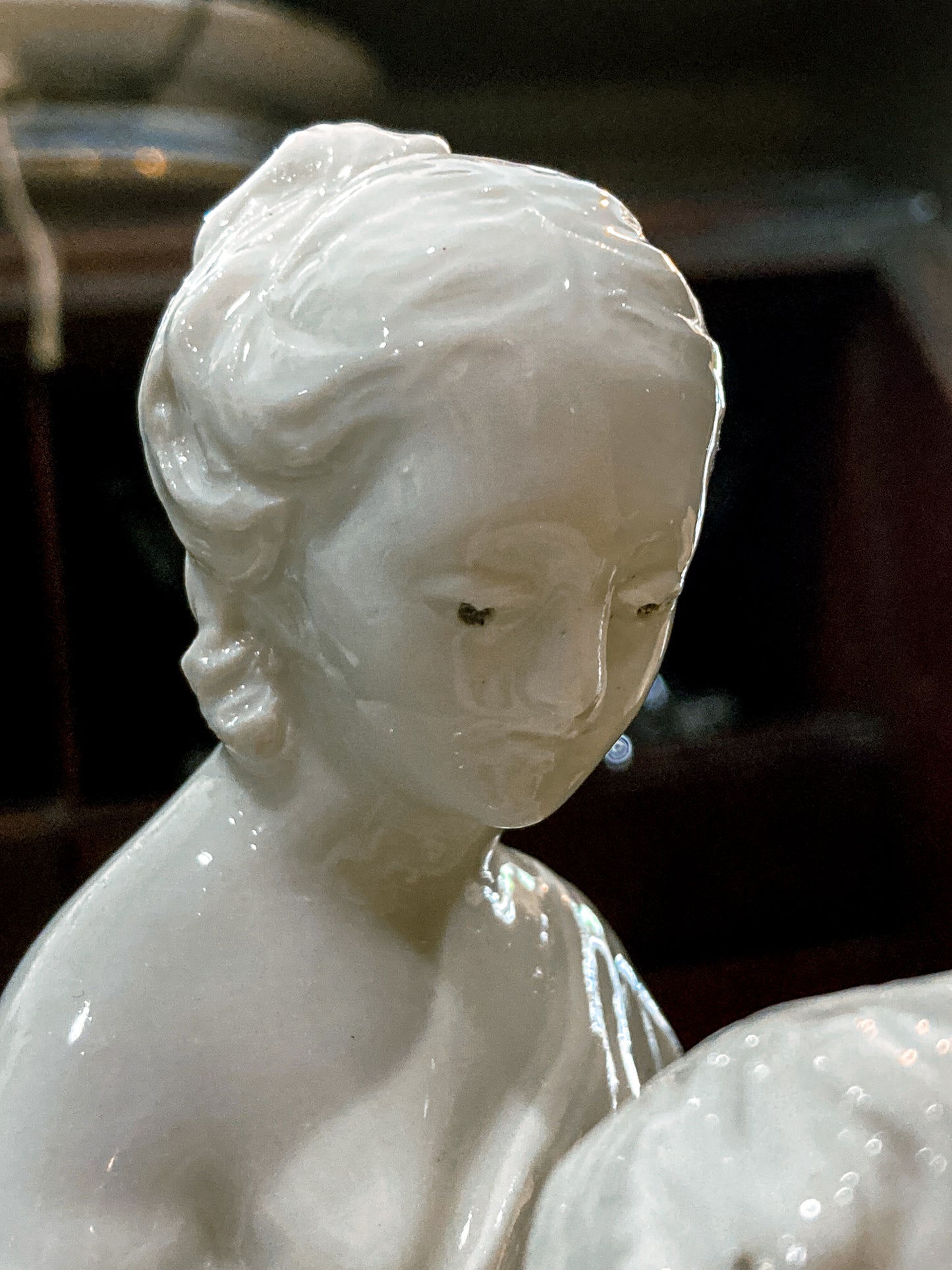 Antique Italian Blanc de Chine Aphrodite Cherub Dove Group Porcelain Figurine