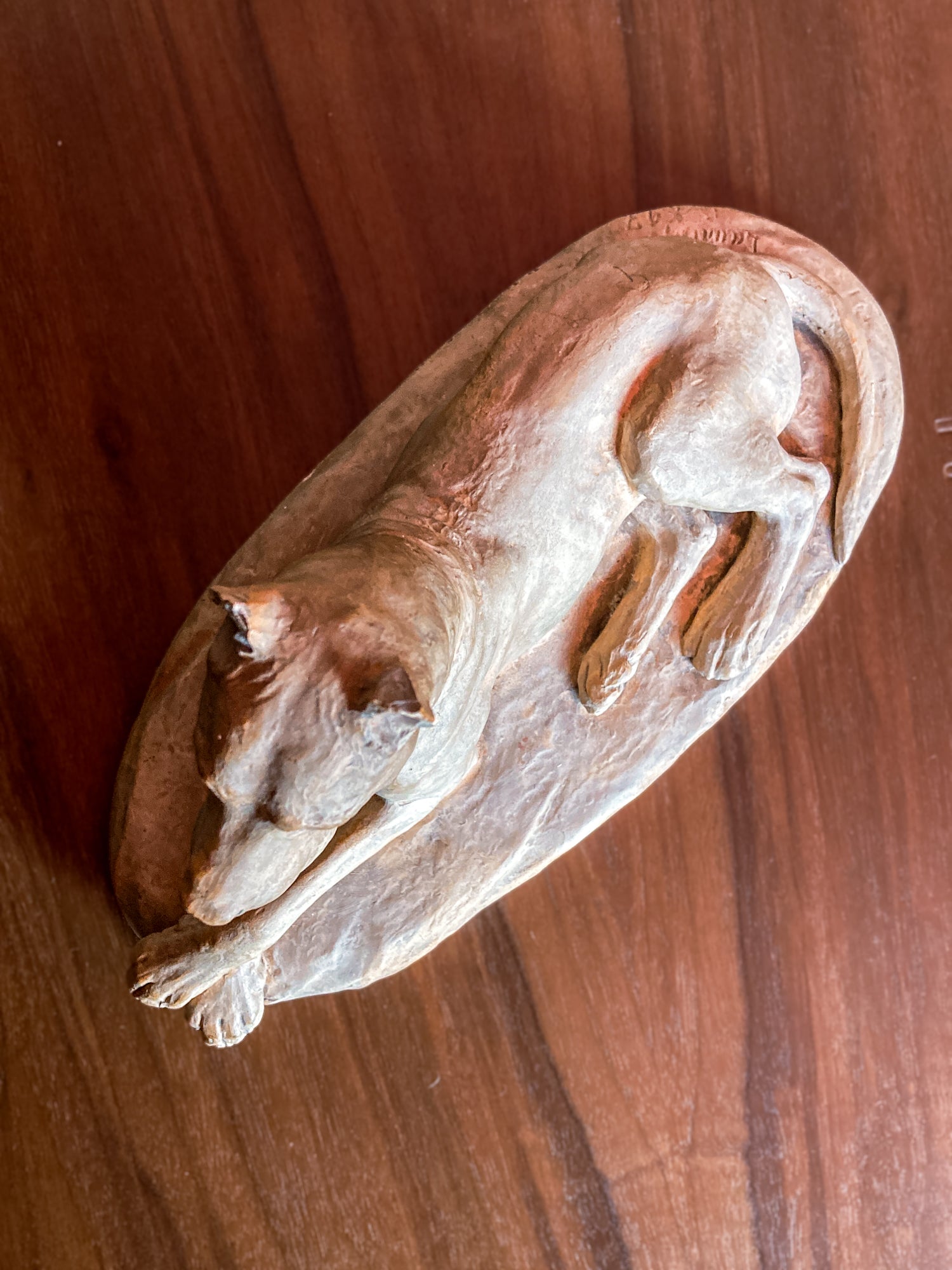 Antique Lauritz Jensen Terracotta Recumbent Great Dane Dog Sculpture