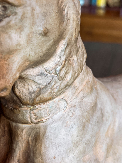 Antique Lauritz Jensen Terracotta Recumbent Great Dane Dog Sculpture