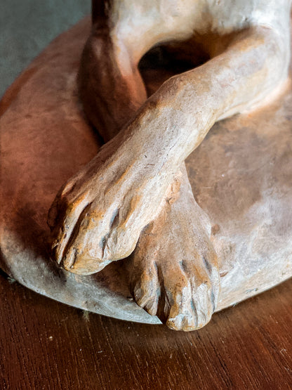 Antique Lauritz Jensen Terracotta Recumbent Great Dane Dog Sculpture