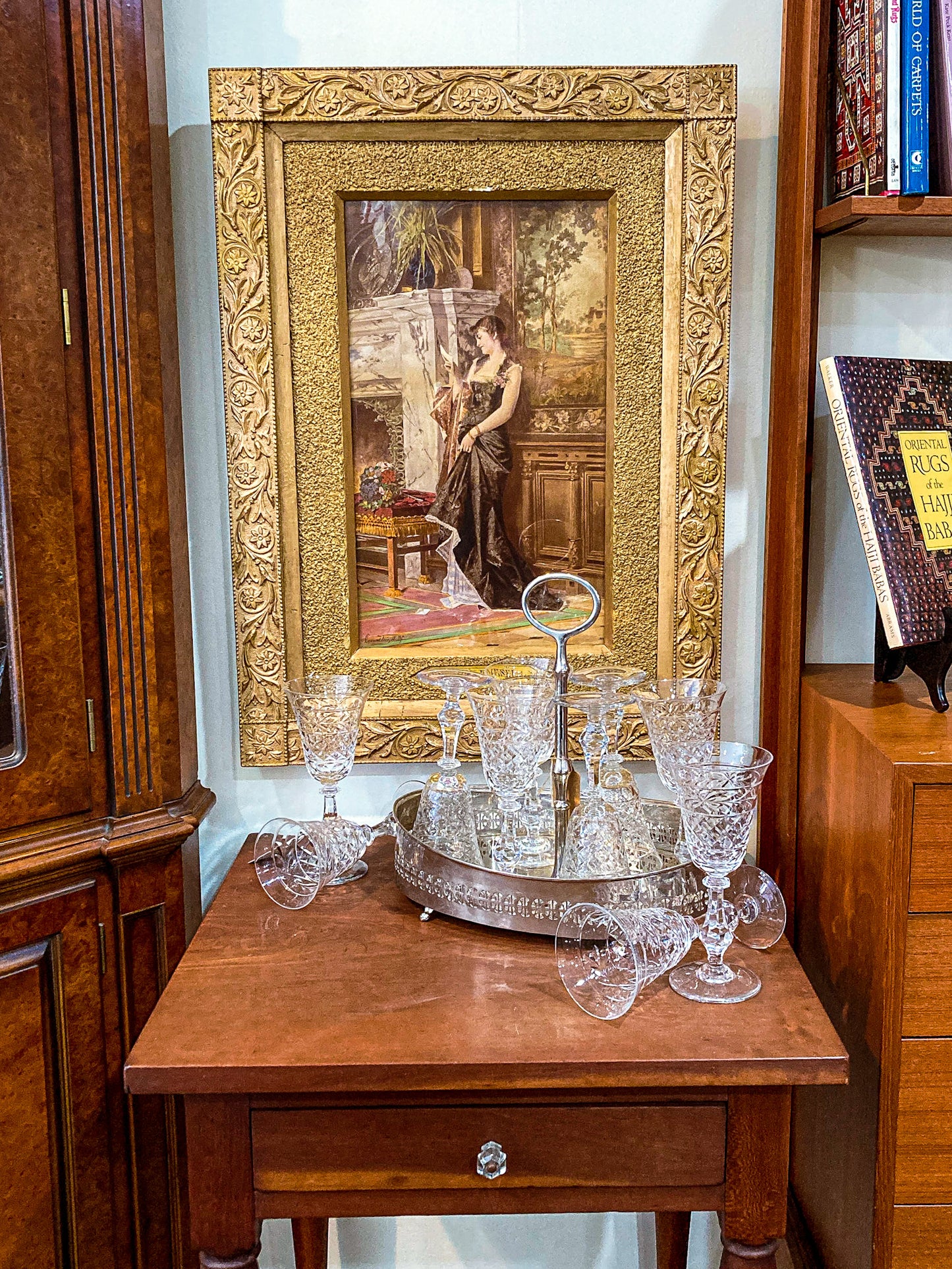 Antique 'Love Letter' Conrad Kiesel (1846-1921) Hand Colored Framed Print