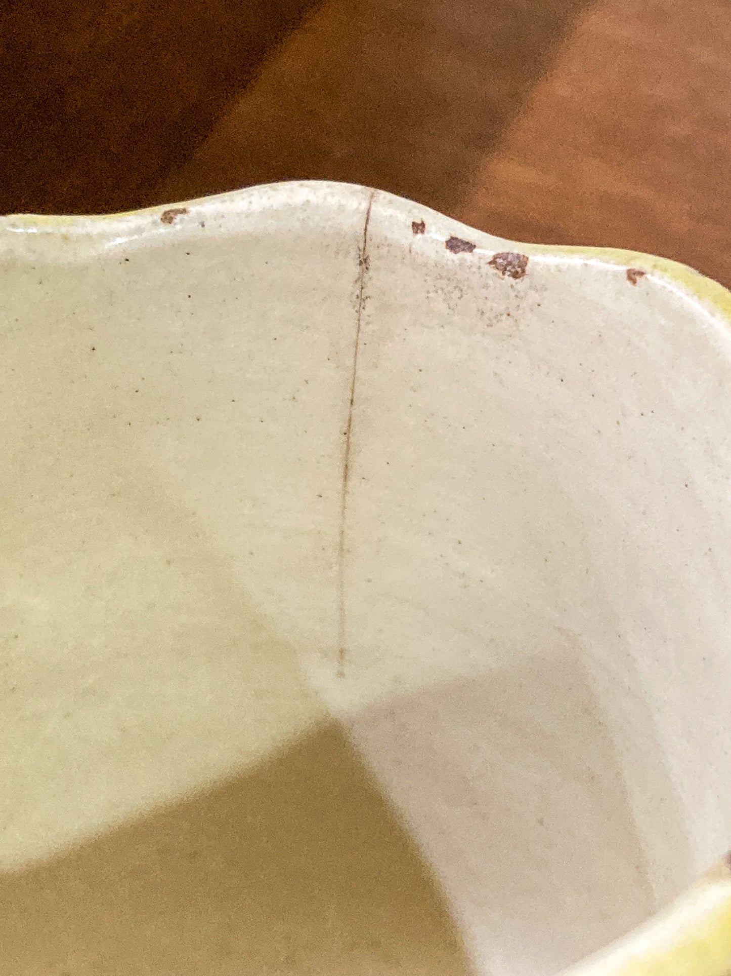 Antique Majolica Basketweave Lotus Flower Pattern Ceramic Creamer