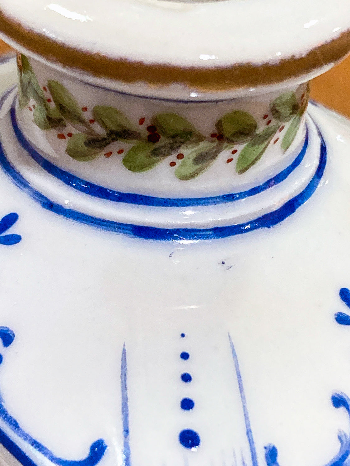 Antique Pair Hand Painted Floral French Porcelain Scent Fragrance Bottles