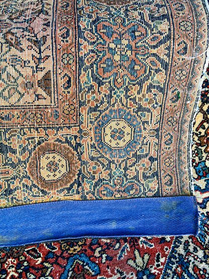 Antique 1920s Possibly Mohtasham Kashan Persian 6x4ft Woven Wool Rug