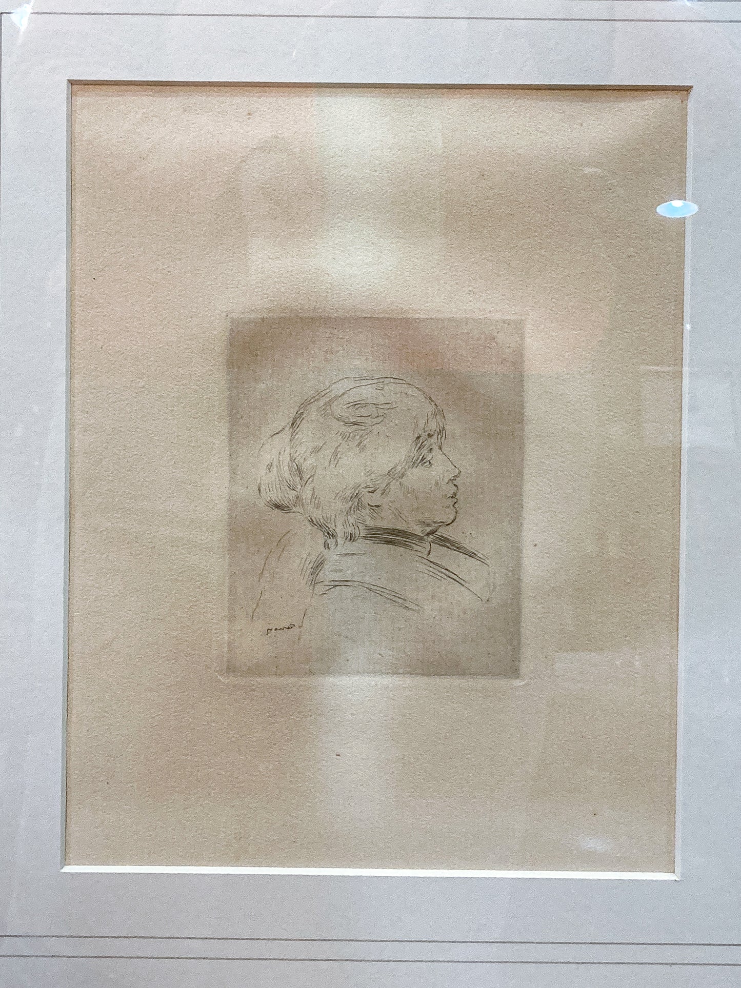 Antique Original Pierre Auguste Renoir (1841-1919) Berthe Morisot Framed Etching