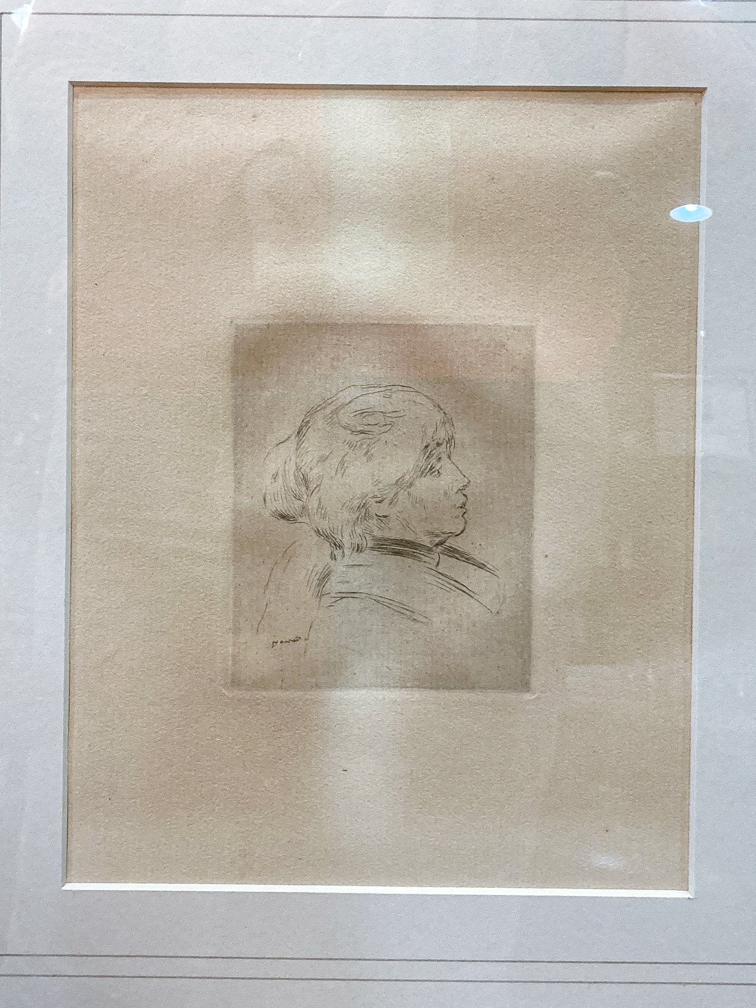 Antique Original Pierre Auguste Renoir (1841-1919) Berthe Morisot Framed Etching