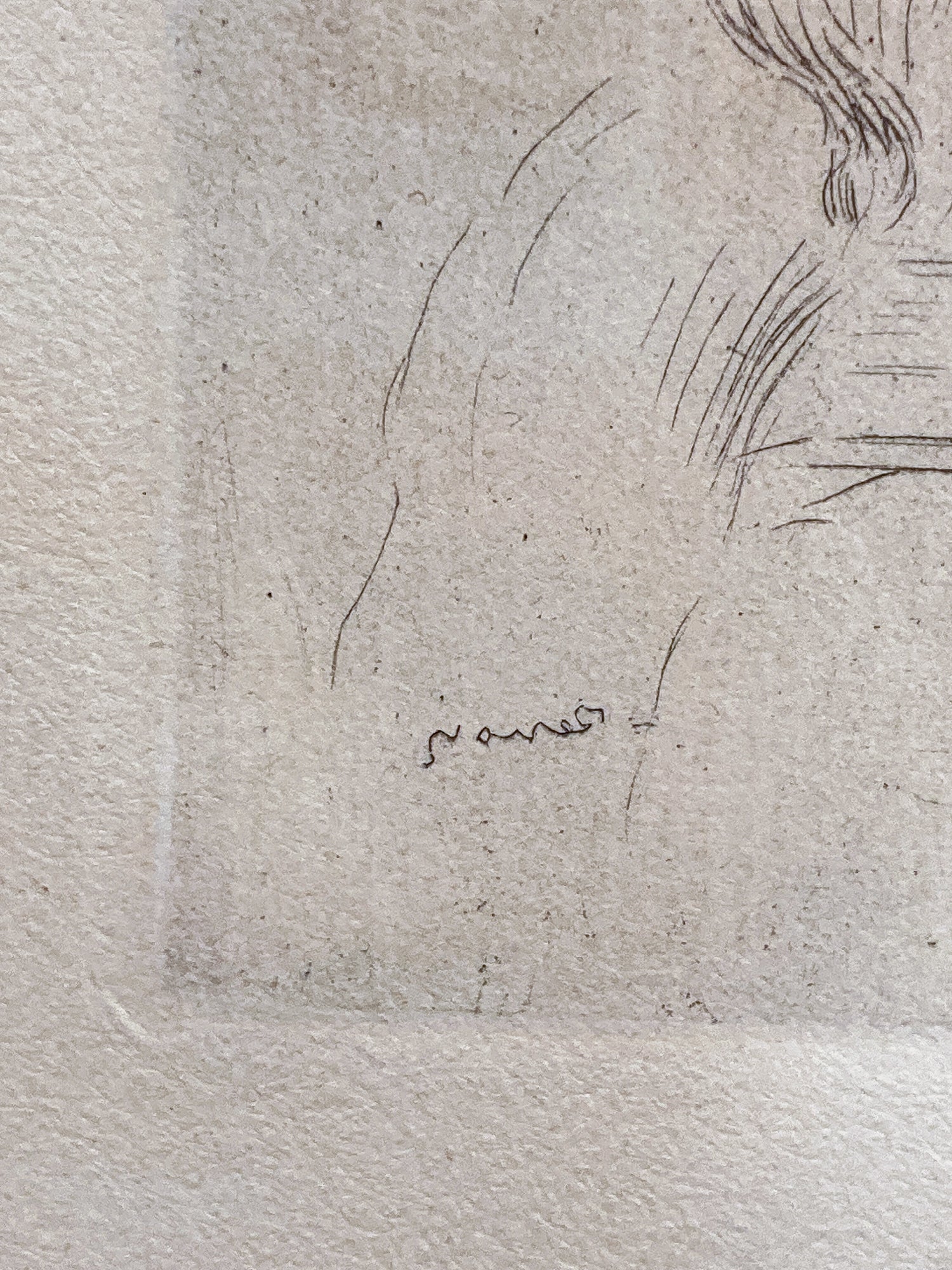 Antique Original Pierre Auguste Renoir (1841-1919) Berthe Morisot Framed Etching