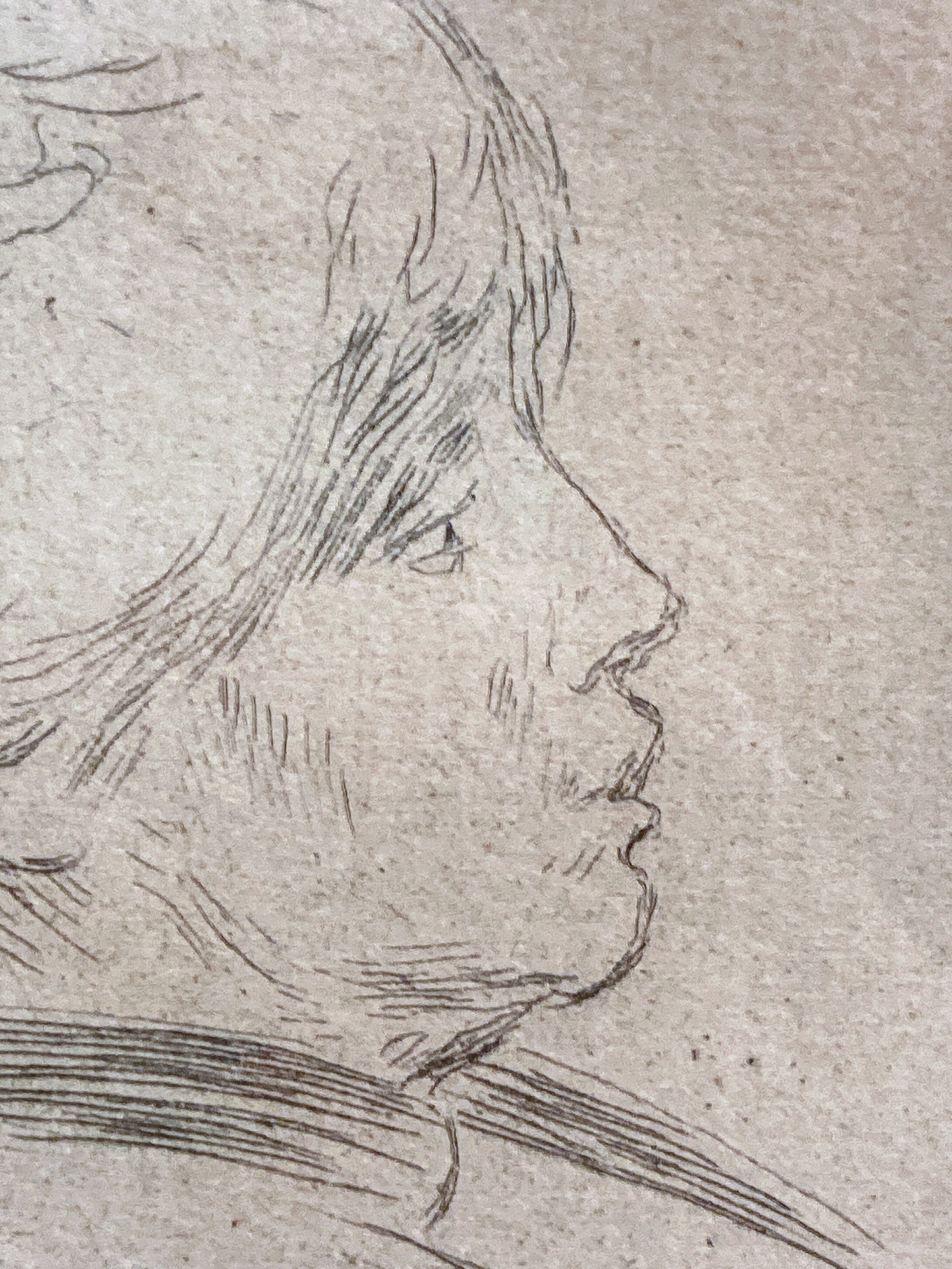 Antique Original Pierre Auguste Renoir (1841-1919) Berthe Morisot Framed Etching