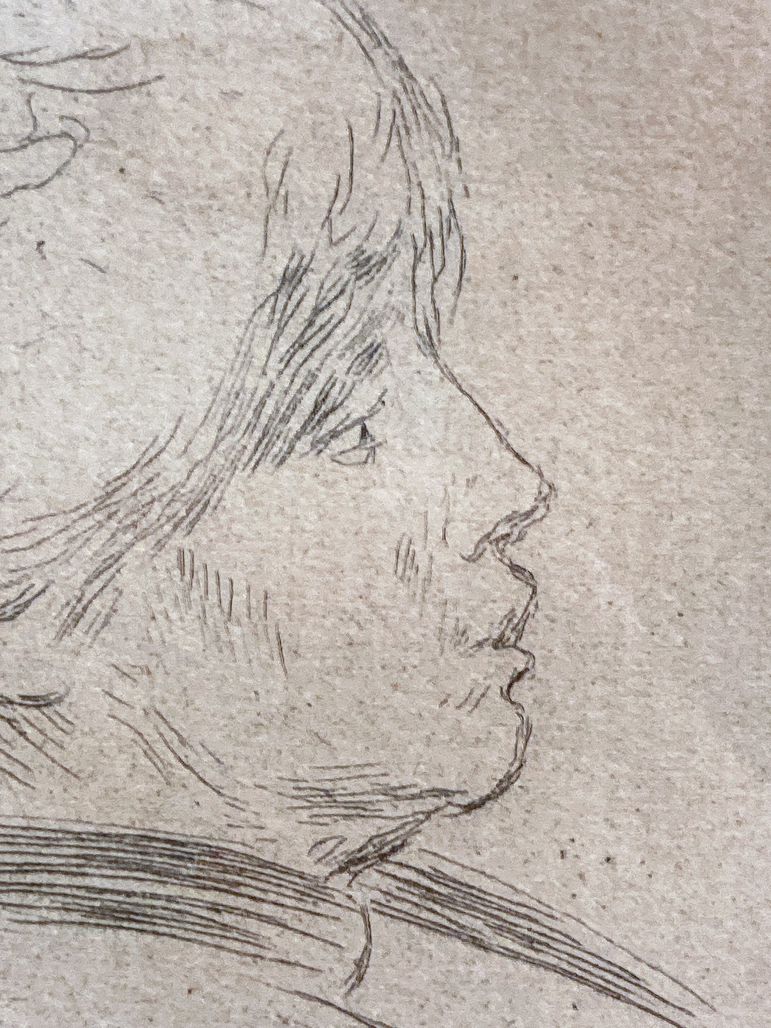 Antique Original Pierre Auguste Renoir (1841-1919) Berthe Morisot Framed Etching