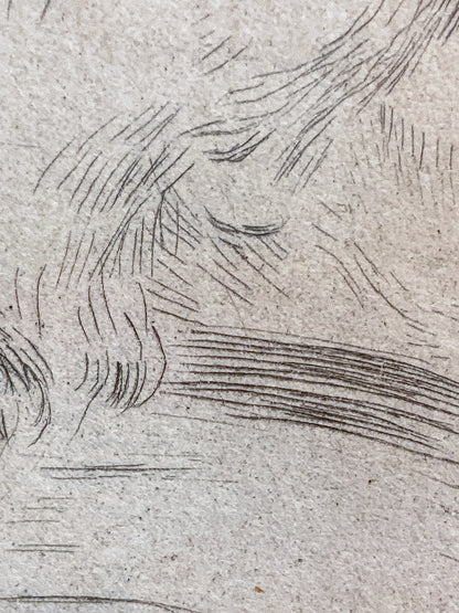 Antique Original Pierre Auguste Renoir (1841-1919) Berthe Morisot Framed Etching