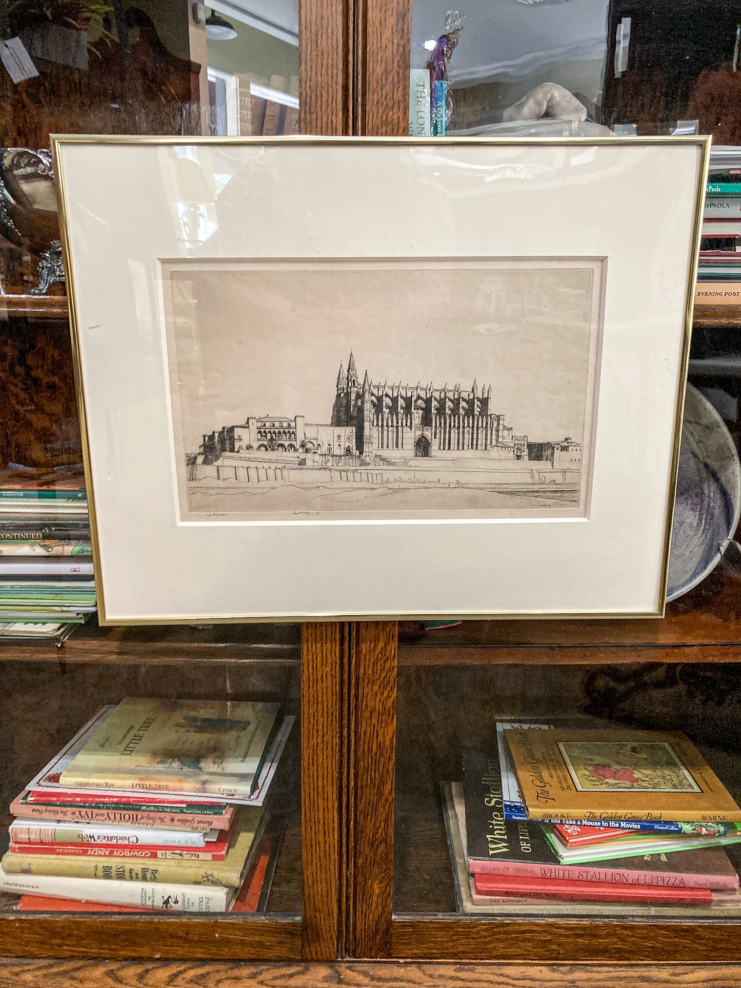 Antique Robert Sargent Austin Palma Cathedral Framed Etching Print