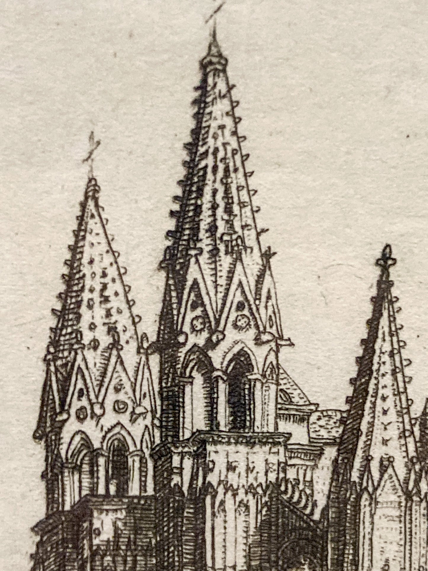 Antique Robert Sargent Austin Palma Cathedral Framed Etching Print