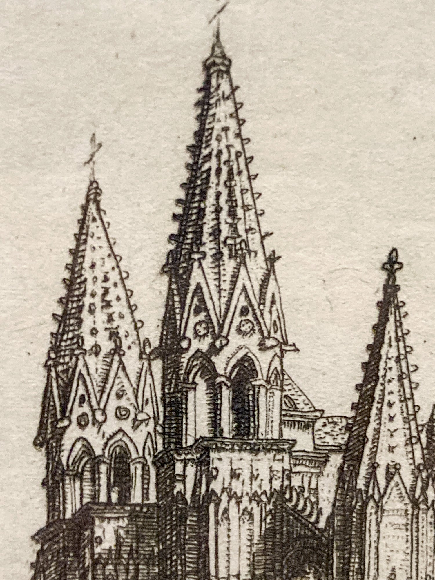 Antique Robert Sargent Austin Palma Cathedral Framed Etching Print