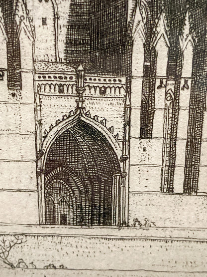 Antique Robert Sargent Austin Palma Cathedral Framed Etching Print