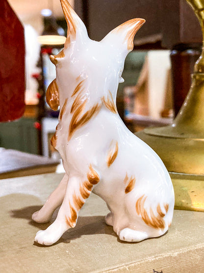 Antique Austrian Vienna Augarten Wein Royal Griffon Porcelain Dog Figurine